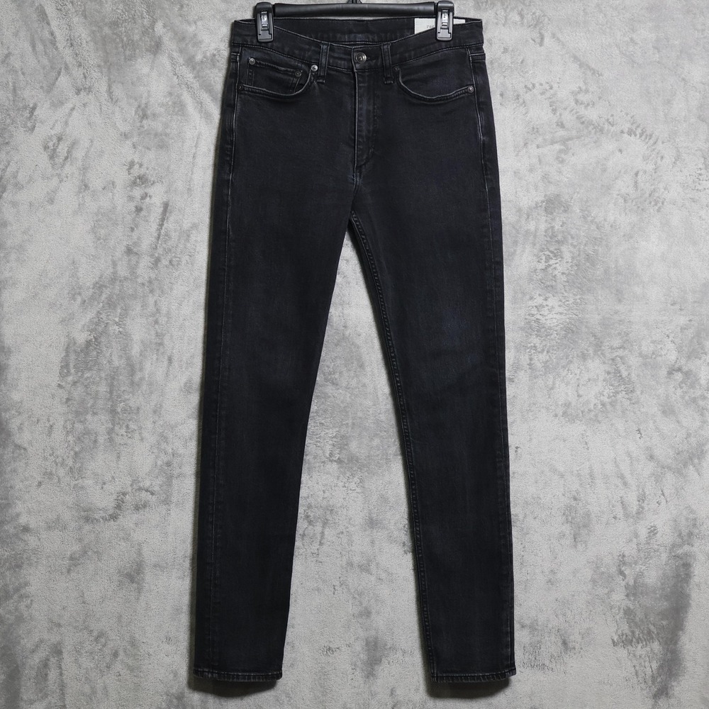 Rag & Bone Jeans Mens 30x31 Black Fit 2 Slim Denim Straight Stretch Streetwear